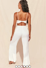 Load image into Gallery viewer, OH POLLY &#39;LUXERY ESCAPE&#39; FRILL SATIN TROUSERS IN WHITE
