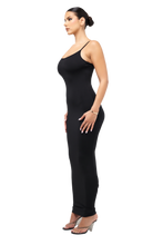 Load image into Gallery viewer, COUCOO NOT SO BASIC BASIC STRAPPED MAXI DRESS IN BLACK
