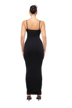 Load image into Gallery viewer, COUCOO NOT SO BASIC BASIC STRAPPED MAXI DRESS IN BLACK
