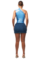 Load image into Gallery viewer, COUCOO KAIBU MINI SKIRT IN BLUE MUSCAT AND JANI BODYSUIT IN BLUEBERRY SHERBET
