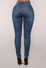 Load image into Gallery viewer, FASHION NOVA &#39;UP HIGH SKINNY JEANS&#39; IN DARK DENIM
