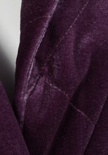 Load image into Gallery viewer, VELVET KNEE LENGTH QUILTED CROMBIE
