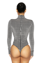Load image into Gallery viewer, NAKED WARDROBE &#39;THE TIMELESS VELVET HOUNDSTOOTH&#39; BODYSUIT
