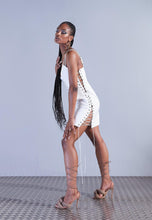 Load image into Gallery viewer, AAZHIA x MISSGUIDED LACE UP CAMI MINI DRESS IN WHITE
