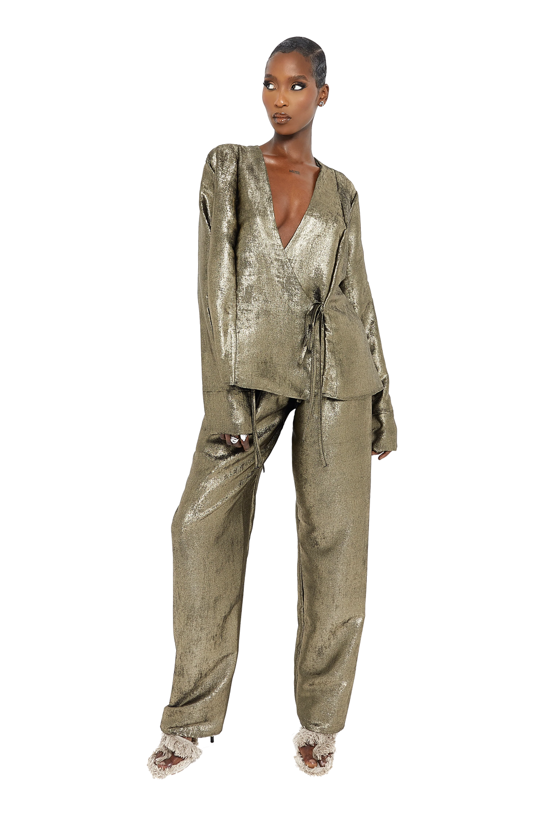 COUCOO KAFNI TROUSERS IN GRAZED GOLD