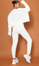 Load image into Gallery viewer, PRETTY LITTLE THING CREAM CABLE KNIT JUMPER &amp; LEGGING SET
