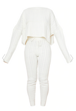 Load image into Gallery viewer, PRETTY LITTLE THING CREAM CABLE KNIT JUMPER &amp; LEGGING SET
