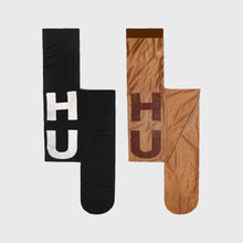 Load image into Gallery viewer, HAUS LETTER TIGHTS IN BLACK
