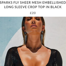 Load image into Gallery viewer, OH POLLY &#39;SPARKS FLY&#39; SHEER MESH CROP TOP
