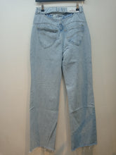 Load image into Gallery viewer, OH POLLY &#39;BACK ME UP&#39; CUT OUT BACK WIDE LEG DISTRESSED JEANS IN LIGHT BLUE WASH
