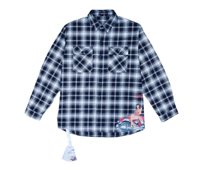 SAINT GIOVANNI DE LA MODE M&M FLANNEL UNISEX CHECK SHIRT - BLACK AND WHITE