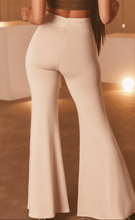 Load image into Gallery viewer, OH POLLY &#39;KNOTTY BUT NICE&#39; KNOT FRONT FLARED TROUSERS IN CREAM
