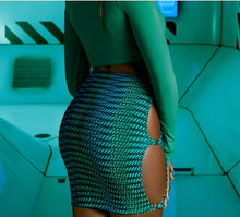 Load image into Gallery viewer, OH POLLY &#39;AURA MINI SKIRT&#39; IN STRIPED PRINT
