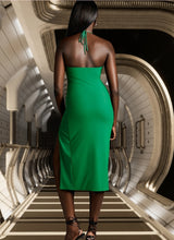 Load image into Gallery viewer, OH POLLY &#39;NEW ENERGY&#39; CUT OUT MIDI DRESS IN GREEN
