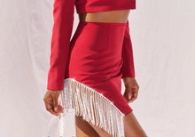 Load image into Gallery viewer, OH POLLY &#39;MADE FOR YOU&#39; EMBELLISHED SKIRT IN RED
