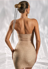 Load image into Gallery viewer, OH POLLY &#39;FALL FOR YOU&#39; COWL NECK MINI DRESS IN GOLD
