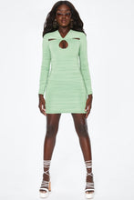Load image into Gallery viewer, OH POLLY OBSESSED WITH ME  LONG SLEEVE KEYHOLE MINI DRESS IN GREEN
