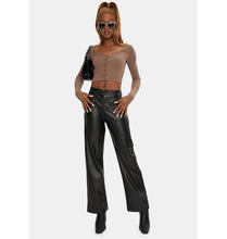 Load image into Gallery viewer, THE KRIPT STORE &#39;FLORI&#39; VEGAN LEATHER PANTS IN BLACK
