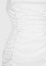 Load image into Gallery viewer, MANIERE DE VOIR RUCHED SATIN MINI DRESS - WHITE
