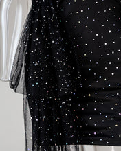 Load image into Gallery viewer, LACE OFF THE SHOULDER SPARKLY DRESS
