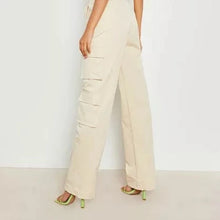 Load image into Gallery viewer, BOOHOO CARGO TROUSERS IN STONE
