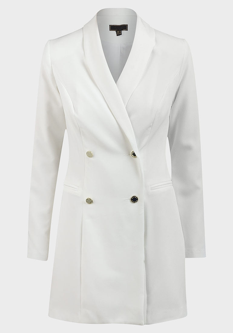 LIPSY LADIES DOUBLE BREASTED JACKET IN IVORY