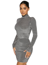 Load image into Gallery viewer, NAKED WARDROBE &#39;THE VELVET HOUNDSTOOTH&#39; MINI SKIRT
