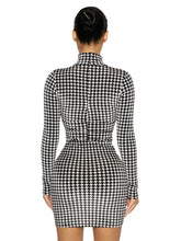Load image into Gallery viewer, NAKED WARDROBE &#39;THE VELVET HOUNDSTOOTH&#39; MINI SKIRT
