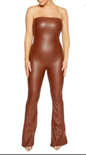 Load image into Gallery viewer, NAKED WARDROBE STRAPLESS FAUX LEATHER JUMPSUIT
