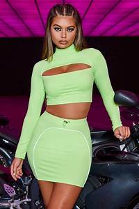 OH POLLY 'LASER BEAM' SKIRT IN NEON LIME