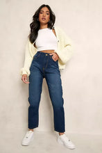 Load image into Gallery viewer, BOOHOO PETITE MOM JEANS BASIC 5 POCKET PANTS IN DARK BLUE
